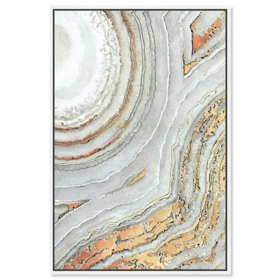 White Gold Canvas Elegant White and Gold Art by Art Remedy, White Frame, 36" x 54"