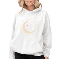 thumbnail image 1 of White Gold Celestial Moon Graphic Sweatshirt Print hoodie S-2XL Tops, 1 of 4