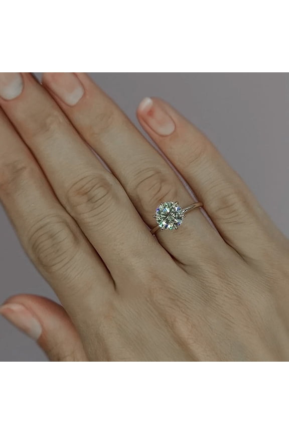 White Gold Diamond Ring IGI Lab Created Round Cut 2 Carat E F VVS2 Solid 18k CVD