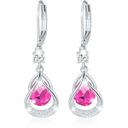 APSVO 18K White Gold Plated Drop Earrings for Women Girls S925 Sterling Silver Post October Birthstone Earrings with Pink Tourmaline Birthday Graduation Jewelry Gifts Teen Mom Wife Kids deal from Walmart