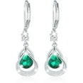 thumbnail image 1 of APSVO 18K White Gold Plated Drop Earrings for Women Girls S925 Sterling Silver May Birthstone Earrings with Green Emerald Birthday Valentines Day Jewelry Gifts Teen Her Wife Lady Adults Kids Ideas, 1 of 6