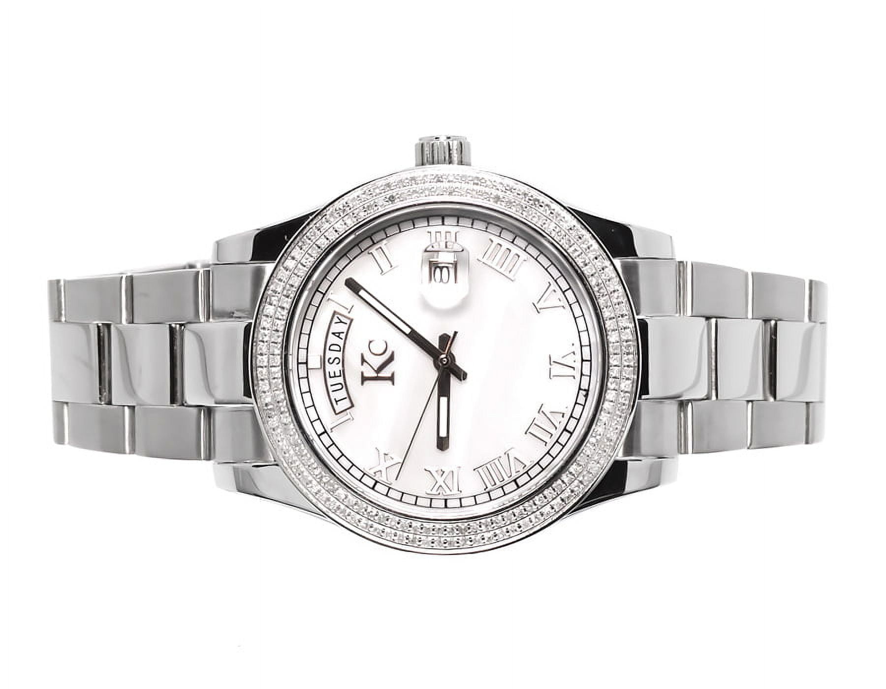 JEWELRY UNLIMITED White Gold Finish KC Techno com Watch (1.0 ct)
