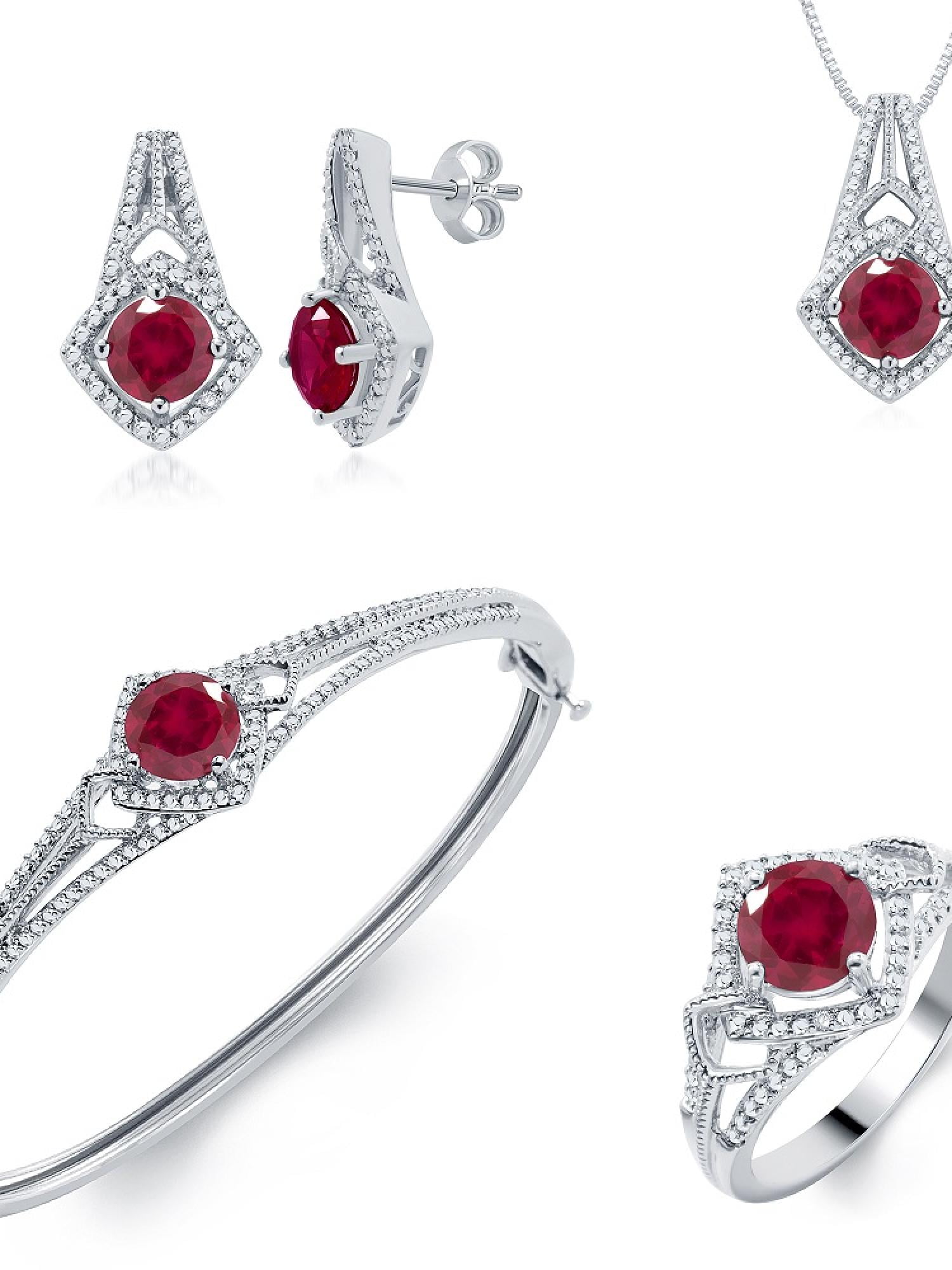 Ruby ring and necklace set discount