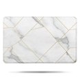 thumbnail image 1 of White Gold Geometric Marble Bathroom Rugs Mat,Non Slip Microfiber Bathroom Rug,Rubber Backing,Soft Bathroom Mats for Bathroom Floor,Tub and Shower,17x27in(43x68cm), 1 of 5