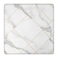 thumbnail image 1 of White Gold Geometric Marble Square Fitted Tablecloth with Elastic Edge,Square Table Cover,Washable Elastic Table Cover for Home Kitchen Party Decor 36"x36", 1 of 6
