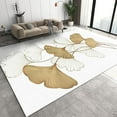 thumbnail image 1 of White Gold Ginkgo Leaves Area Rugs, Leaves Line Texture Art Easy Clean Rug, Soft Non-Skid Carpet Throw Rug For Kids Teen Girls Boys Bedroom Living Room Bathroom Classroom Office 2x3ft, 1 of 6