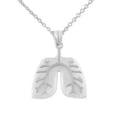 thumbnail image 1 of White Gold Human Lungs Anatomy Pendant Necklace :  14K  Pendant with 16" chain, 1 of 1