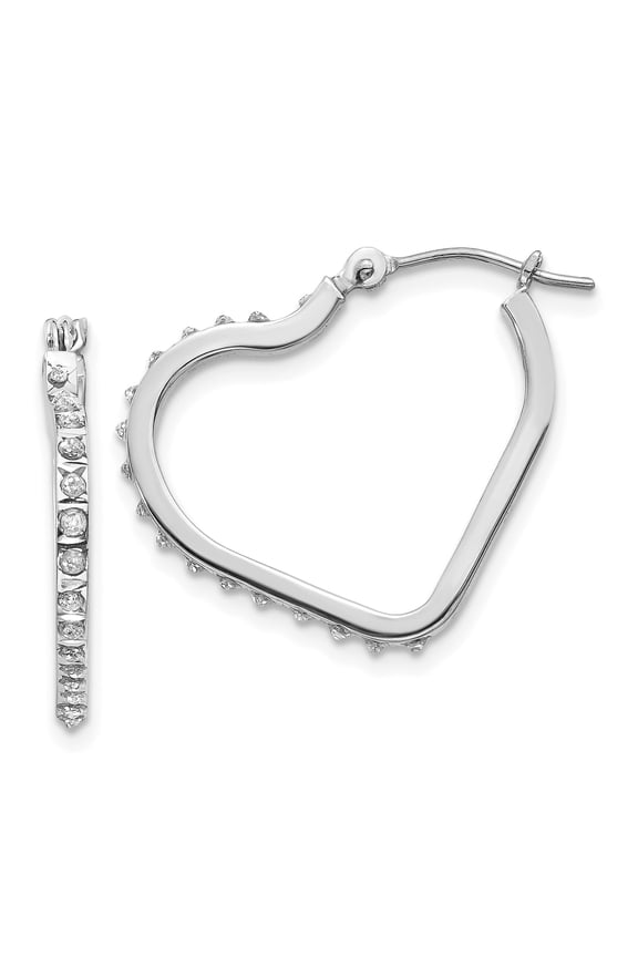 White Gold IJ Diamond Hoop Earrings