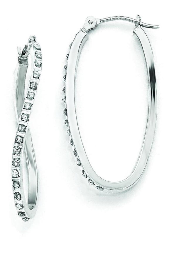 White Gold IJ Diamond Hoop Earrings