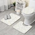 thumbnail image 1 of White Gold Leaf Hexagon Marble Pattern Bathroom Rugs Sets 3 Piece,Toilet Cover Set,Absorbent Non Slip Bathroom Mats Sets with U-Shaped Contour Rug Toilet Rug Set, 1 of 5