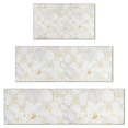 thumbnail image 1 of White Gold Leaf Hexagon Marble Pattern Kitchen Rugs Sets Of 3,Kitchen Runner Rugs Non Skid Washable,Decorative Kitchen Floor Mats for Kitchen,Sink,Laundry,17"x30"+ 17"x47" + 17"x59", 1 of 6