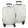 thumbnail image 1 of White Gold Leaf Hexagon Marble Pattern Luggage Cover Fashion Suitcase Cover Baggage Covers Fit 25-28 Inch Luggage (Go Travel), 1 of 5