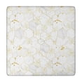 thumbnail image 1 of White Gold Leaf Hexagon Marble Pattern Square Fitted Tablecloth with Elastic Edge,Square Table Cover,Washable Elastic Table Cover for Home Kitchen Party Decor 34"x34", 1 of 6
