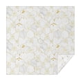 thumbnail image 1 of White Gold Leaf Hexagon Marble Pattern Square Tablecloth,Waterproof Square Table Cover,Wipeable Spillproof Washable Table Cover for Home Kitchen Party Decor 42"X42"(107x107cm), 1 of 6