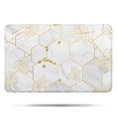 thumbnail image 1 of White Gold Leaf Marble Pattern Bathroom Rugs Mat,Non Slip Microfiber Bathroom Rug,Rubber Backing,Soft Bathroom Mats for Bathroom Floor,Tub and Shower,17x27in(43x68cm), 1 of 5