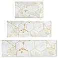 thumbnail image 1 of White Gold Leaf Marble Pattern Kitchen Rugs Sets Of 3,Kitchen Runner Rugs Non Skid Washable,Decorative Kitchen Floor Mats for Kitchen,Sink,Laundry,17"x30"+ 17"x47" + 17"x59", 1 of 6