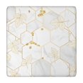 thumbnail image 1 of White Gold Leaf Marble Pattern Square Fitted Tablecloth with Elastic Edge,Square Table Cover,Washable Elastic Table Cover for Home Kitchen Party Decor 34"x34", 1 of 6