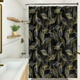 thumbnail image 1 of White Gold Leaves Shower Curtain Abstract Leaf Printed Pattern Shower Curtain Modern Aesthetic Bathroom Set Waterproof Bath Decoration Accessories Home Decor, 72x72 Inch, 1 of 6