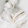 thumbnail image 1 of White Gold Marble Bathroom Rugs Set Abstract Cracked Stone Texture Impressionist Non Slip Absorbent Soft Bath Mats 3 Piece Set with Bathroom Rug, U-Shaped Floor Mat, Toilet Seat Cover Small Size, 1 of 9