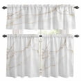 thumbnail image 1 of White Gold Marble Kitchen Curtains Valances and Tiers Set of 3 Abstract Gradient Stone Texture Modern Tier Curtains and Valance with Rod Pocket for Small Windows, 27.5"x24", 1 of 9