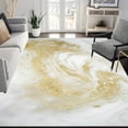 thumbnail image 1 of White Gold Marble Pattern Area Rug, Modern Abstract Living Room Rugs, Easy-Cleaning Anti Slip Carpet For Indoor Hallway Dining Room Entryway Home Decor 2 x 3ft, 1 of 6