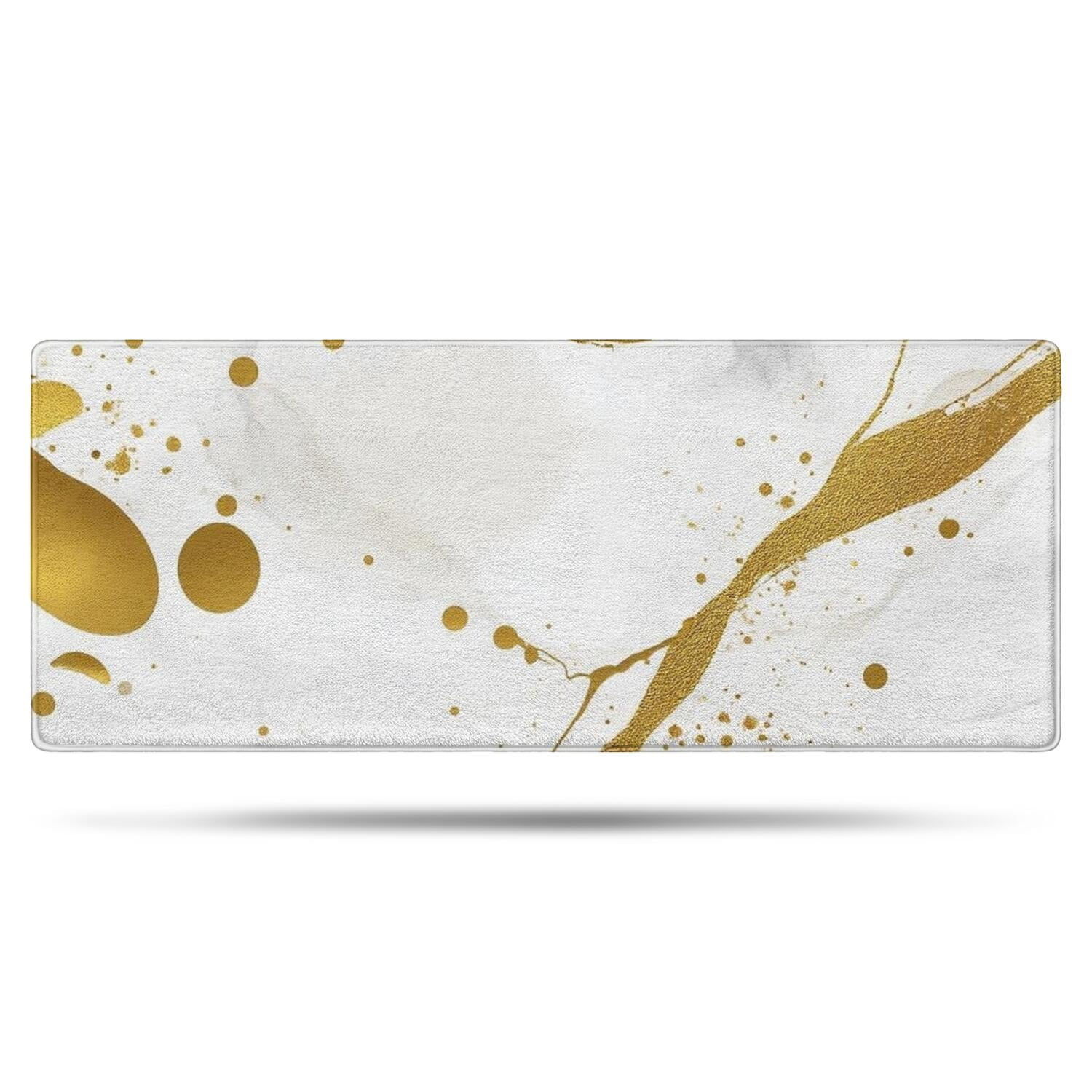 White Gold Marble Pattern Bathroom Rugs Mat,Non Slip Microfiber Bathroom Rug,Rubber Backing,Soft Bathroom Mats for Bathroom Floor,Tub and Shower,60x24in(150x60cm)