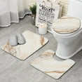 thumbnail image 1 of White Gold Marble Pattern Bathroom Rugs Sets 3 Piece,Toilet Cover Set,Absorbent Non Slip Bathroom Mats Sets with U-Shaped Contour Rug Toilet Rug Set, 1 of 5