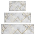 thumbnail image 1 of White Gold Marble Pattern Kitchen Rugs Sets Of 3,Kitchen Runner Rugs Non Skid Washable,Decorative Kitchen Floor Mats for Kitchen,Sink,Laundry,17"x30"+ 17"x47" + 17"x59", 1 of 6
