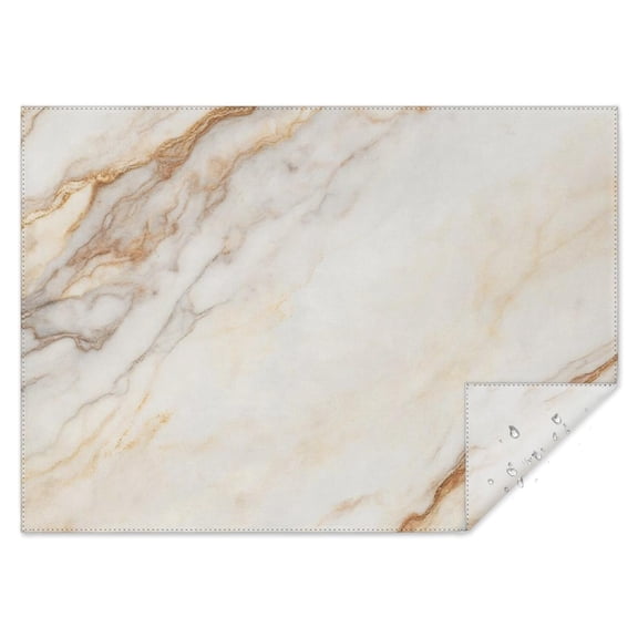 White Gold Marble Pattern Rectangle Tablecloth 60"x84",Waterproof Polyester Rectangle Table Cloth, Wipeable Spillproof Polyester Tablecloth for Dining, Camping, Indoor and Outdoor