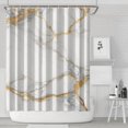 thumbnail image 1 of White Gold Marble Pattern Shower Curtain 84"x72" ,Bathroom Decorative Shower Curtains Set with 12 Hooks,Modern Waterproof Washable Shower Curtain, 1 of 6