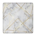 thumbnail image 1 of White Gold Marble Pattern Square Fitted Tablecloth with Elastic Edge,Square Table Cover,Washable Elastic Table Cover for Home Kitchen Party Decor 34"x34", 1 of 6