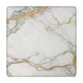 thumbnail image 1 of White Gold Marble Pattern Square Fitted Tablecloth with Elastic Edge,Square Table Cover,Washable Elastic Table Cover for Home Kitchen Party Decor 34"x34", 1 of 6