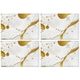 thumbnail image 1 of White Gold Marble Pattern Summer Placemats Table Placemats Set Of 4-Linen Kitchen Washable Placemats Table Mats 11.8"x17.7" Non-Slip Heat Resistant, 1 of 6