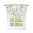 thumbnail image 1 of White Gold Marble Valances for Windows, Rod Pocket Kitchen Valance Curtains - Soft & Washable Small Window Treatment for Living Room,&nbsp;Bathroom, Modern, 54x18inch, 1 of 9