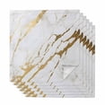 thumbnail image 1 of White Gold Modern Cloth Napkins, Abstract Vintage Marble Geometric Washable and Reusable Dinner Napkins Set of 6, Table Napkin for Kitchen Party Birthday Wedding Hotel Housewarming 20"x20", 1 of 8
