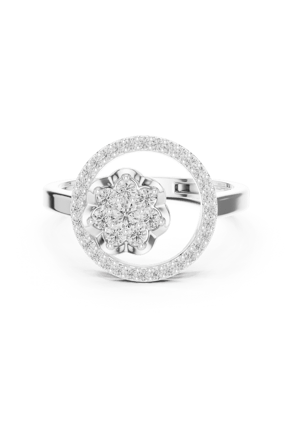 White Gold Moissanite Diamond Ring - Sparkling Round Brilliant Cut Diamond Simulant Solitaire - 18k Gold over Silver - Minimalist Elegant Promise Ring