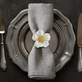 thumbnail image 1 of White Gold Napkin Rings Holder in Floral Design Festive Table Decor & Favor for Thanksgiving Fall Autumn Holiday Wedding Birthday Thanksgiving Banquet Housewarming Gift Set of 4, 1 of 9
