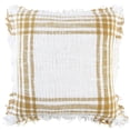 thumbnail image 1 of White & Gold Open Plaid Textured Throw Pillow, 1 of 1
