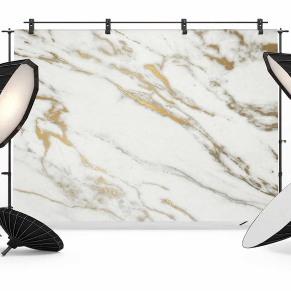 White Gold Photography Backdrop 7x5FT, Marble Texture Modern Style Simple Abstract Photo Backdrops, Background for Photography Studio Photo Studio Background, Back Drop for Photoshoot