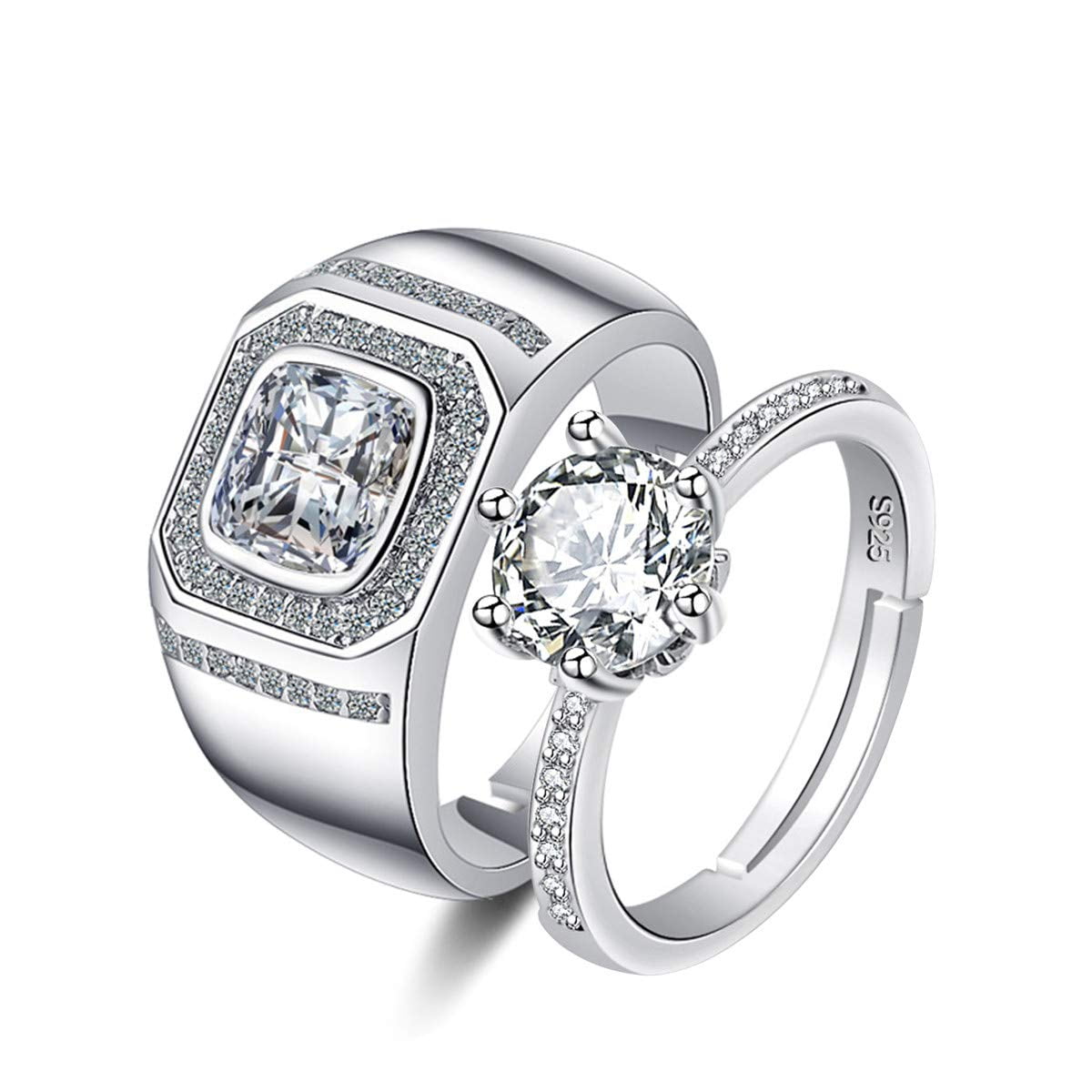Platinum & Rose Gold Couple Rings JL PT 999 – Jewelove.US