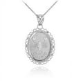 thumbnail image 1 of White Gold Scorpio Zodiac Sign Filigree Oval Pendant Necklace, 1 of 1