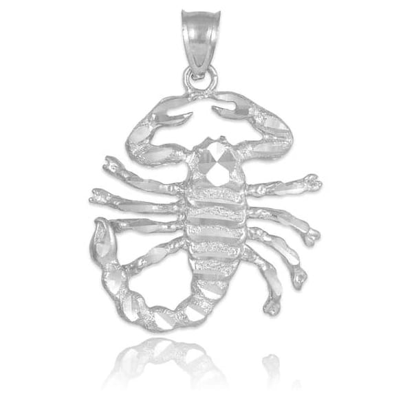 White Gold Scorpion Pendant Necklace