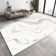 thumbnail image 1 of White Gold Striped Area Rugs, Simple Light Luxury Indoor Indoor Non-Slip Kids Carpet For Living Room, Bedroom, Dining Room, And Kitchen 1x2ft, 1 of 6