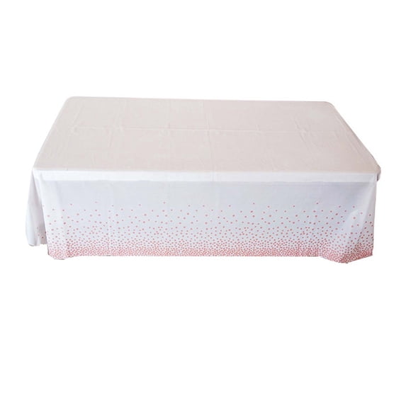 White and Gold Table Cloth 54x108 Inch Plastic Table Cloth Disposable Engagement Party