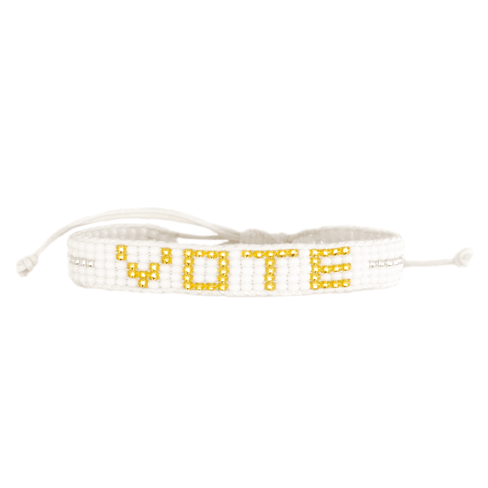 UBUNTU LIFE White / Gold VOTE Woven Bracelet