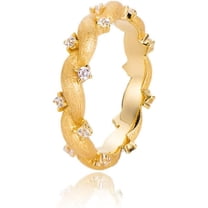 White/Gold Wedding Bands for Women with Brushed Finish S925 Sterling Silver Rings Simulated Diamond Ring Eternity Band Rings for Women CZ Engagement Rings for Women