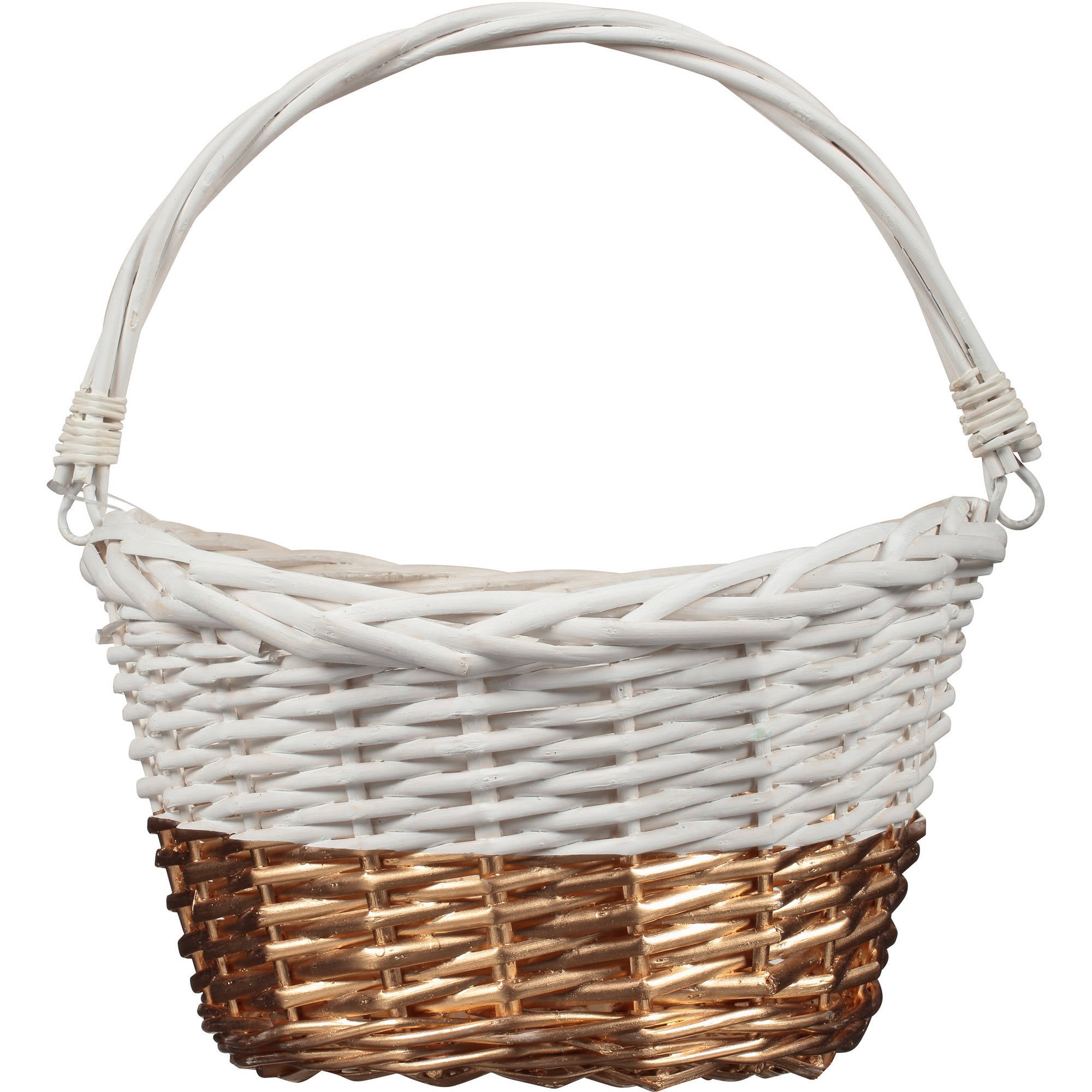White & Gold Willow Easter Basket