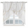 thumbnail image 1 of White Golden Marble Swag Valances for Windows 2 Pack, Kitchen Window Curtains 36 Inch Length, Modern Abstract Art Elegant Privacy Swag Curtains for Living Room/Bathroom with Rod Pocket 36"x36", 1 of 8