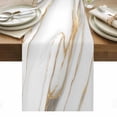 thumbnail image 1 of White Golden Marble Table Runner - 72 Inch Long, Kitchen Dining Table Runner Dresser Scarves, Modern Abstract Art Marble Farmhouse Decor for Coffee Tables Wedding Party Banquet, 1 of 8