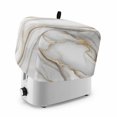 thumbnail image 1 of White Golden Marble Toaster Cover 4 Slice, Modern Abstract Art Marble Crack Dustproof Bakeware Oven Protector with Top Hook, Waterproof Small Kitchen Appliance Toasters Dust Cover, 12"x11"x8", 1 of 9